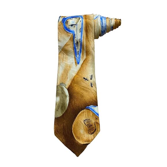 Ralph Marlin Time Warp 1991 Vintage Novelty Necktie Silk - Picture 1 of 6